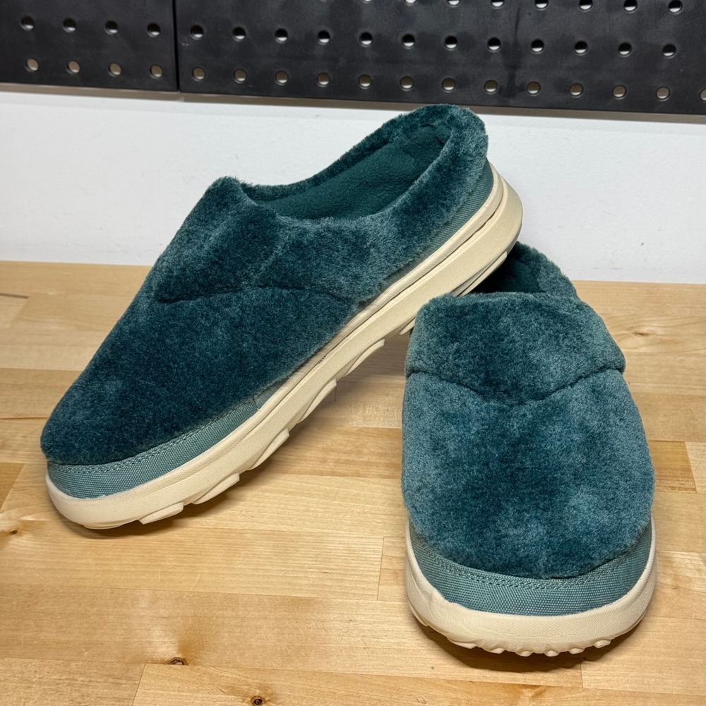 Merrell Hut Moc 2 Slide Cozy Hunter Green Faux Fur Womens 10 J500678 NEW